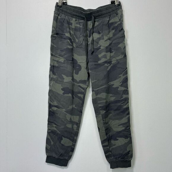 Splendid Camo Jogger Pants with Pockets Women’s Size Small Olive Green - Picture 2 of 7